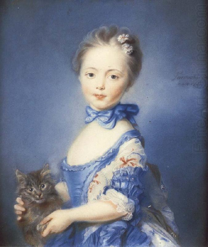 PERRONNEAU, Jean-Baptiste A Girl with a Kitten china oil painting image